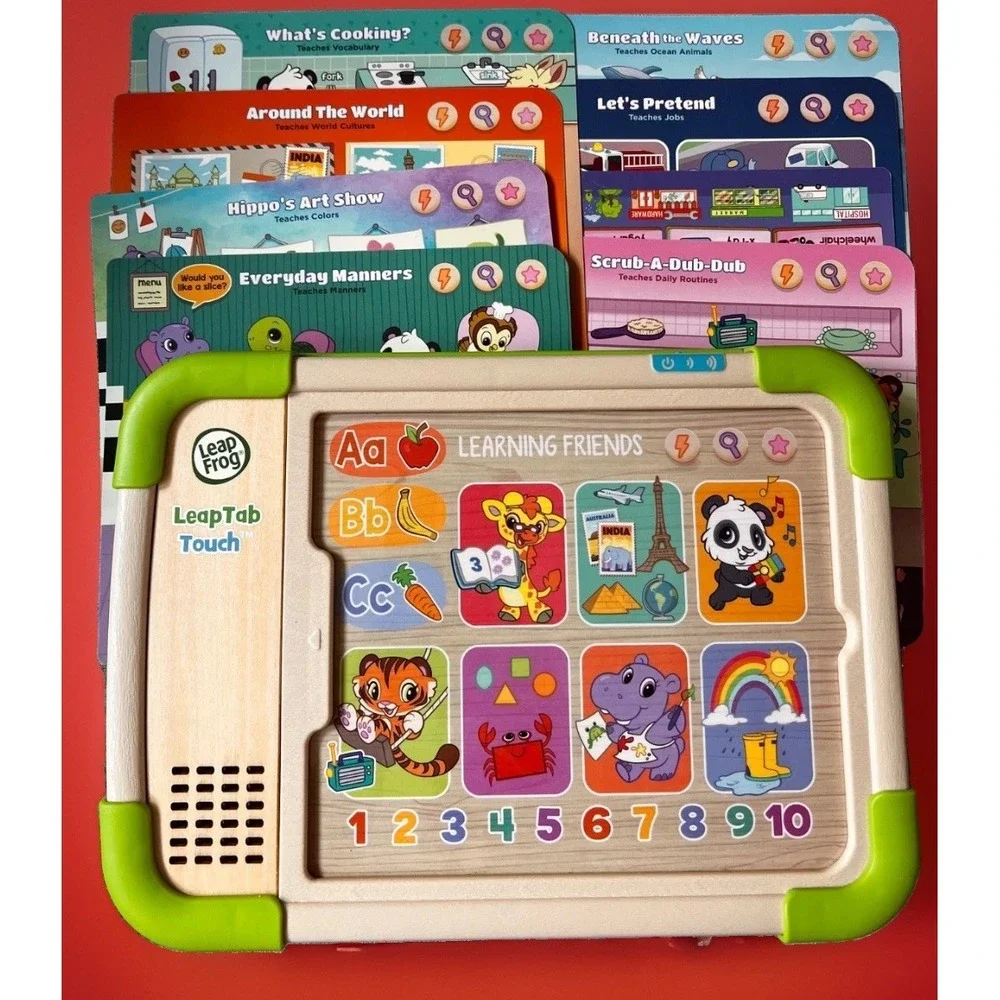 LeapFrog LeapTab Touch Learning System w/ 8 Activity Cards Tested Works